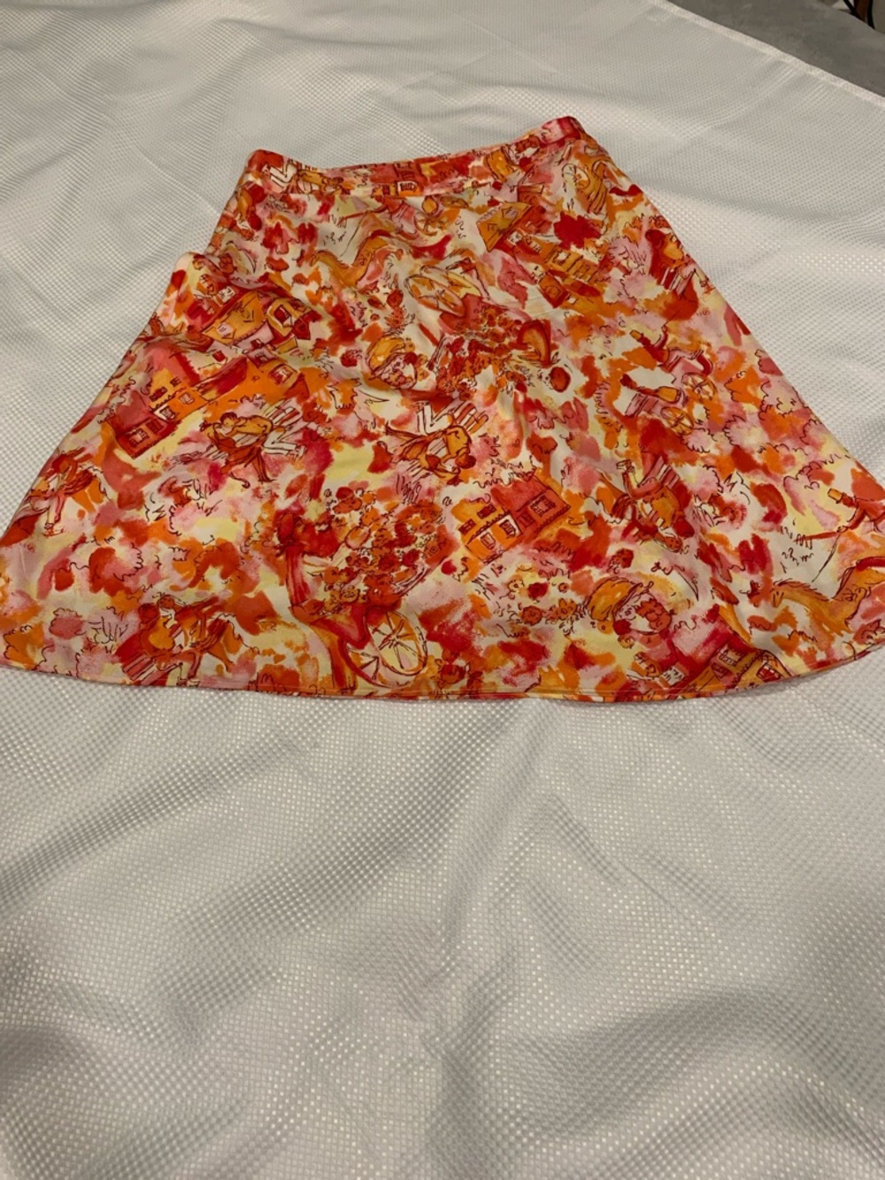 Valerie Stevens vintage pure silk a line skirt with gorgeous Paris print